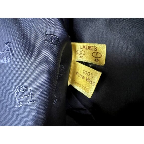 Etienne Aigner 100% Wool Dark Ink Double Breasted Blazer Jacket Fully Lined M-L - Picture 7 of 7